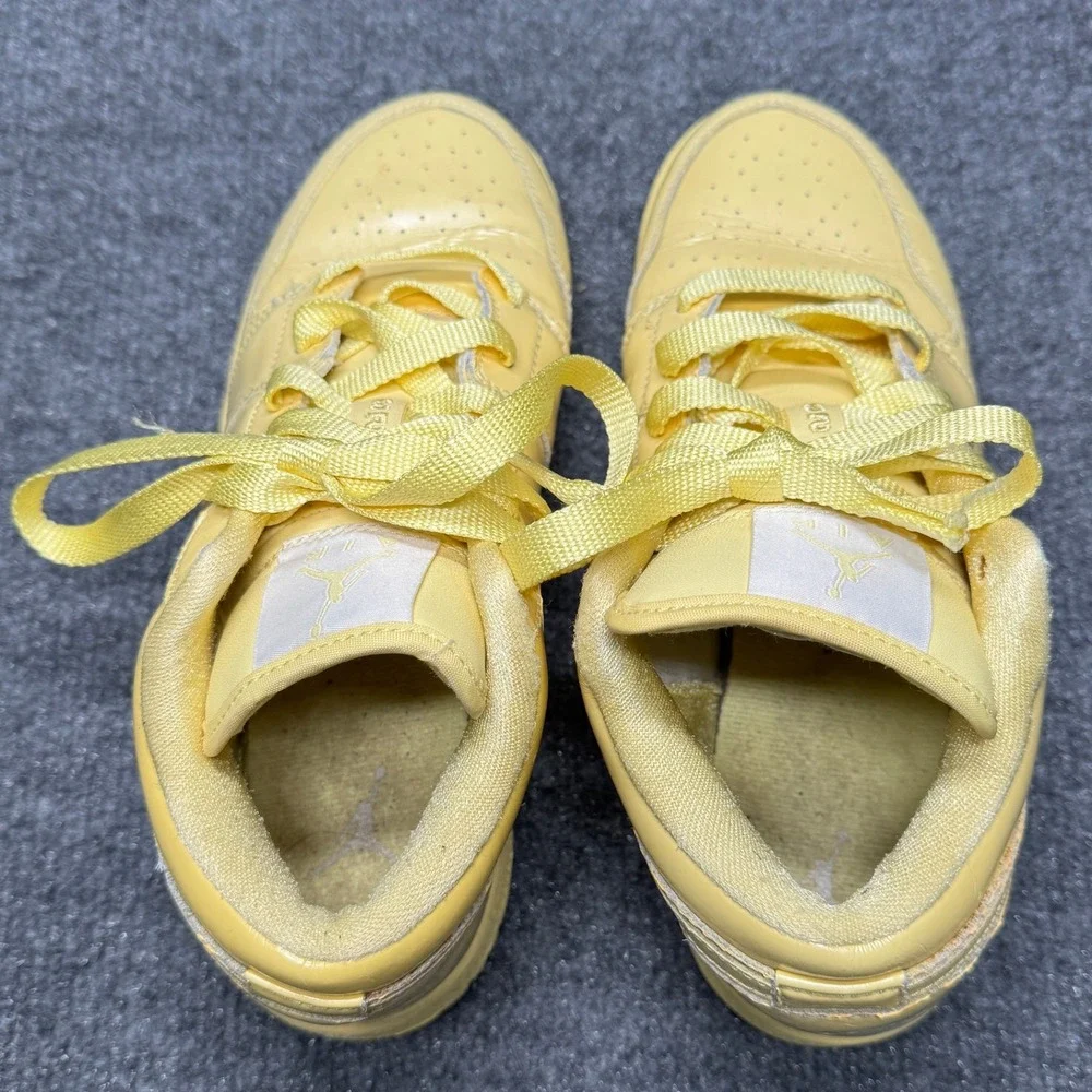 Jordan 1 Low Phat GS‎ lemon Kids 5.5Y Yellow Patent Leather Sneakers 352718-711